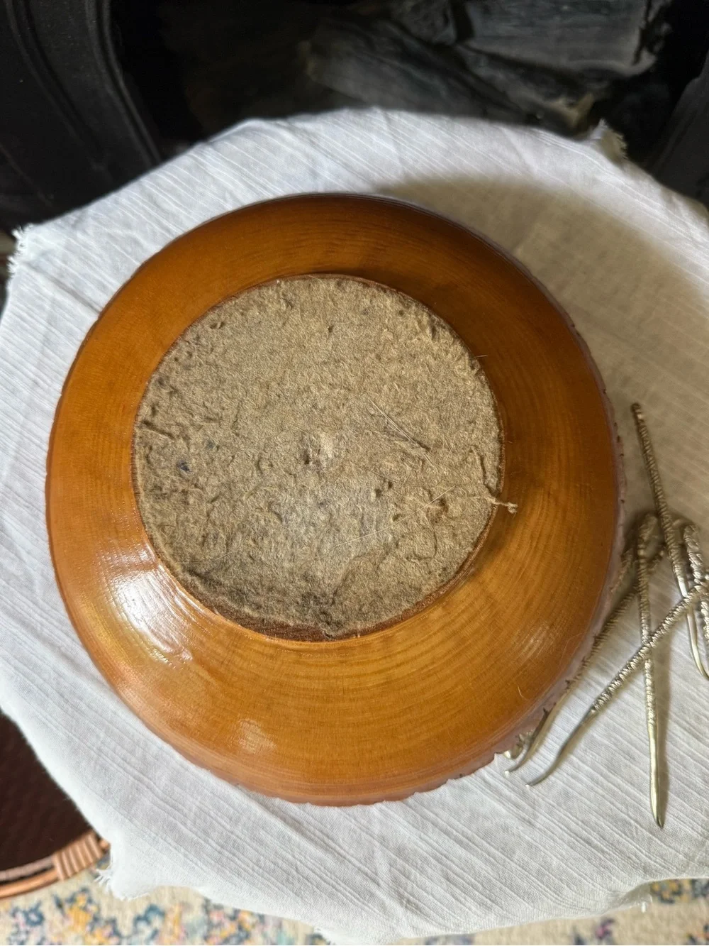 Handcrafted Bark-Texture Wooden Nut Bowl Live Edge Autumn Fall Decor